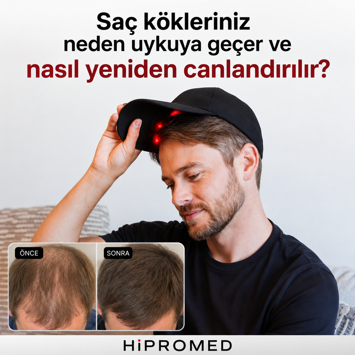 Hipromed Kırmızı Işık Lazer Şapka